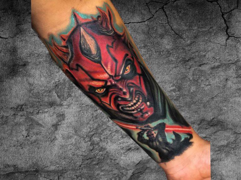 Darth Maul Tattoo: Embracing the Dark Side on Star Wars Day | Bengaluru Studio