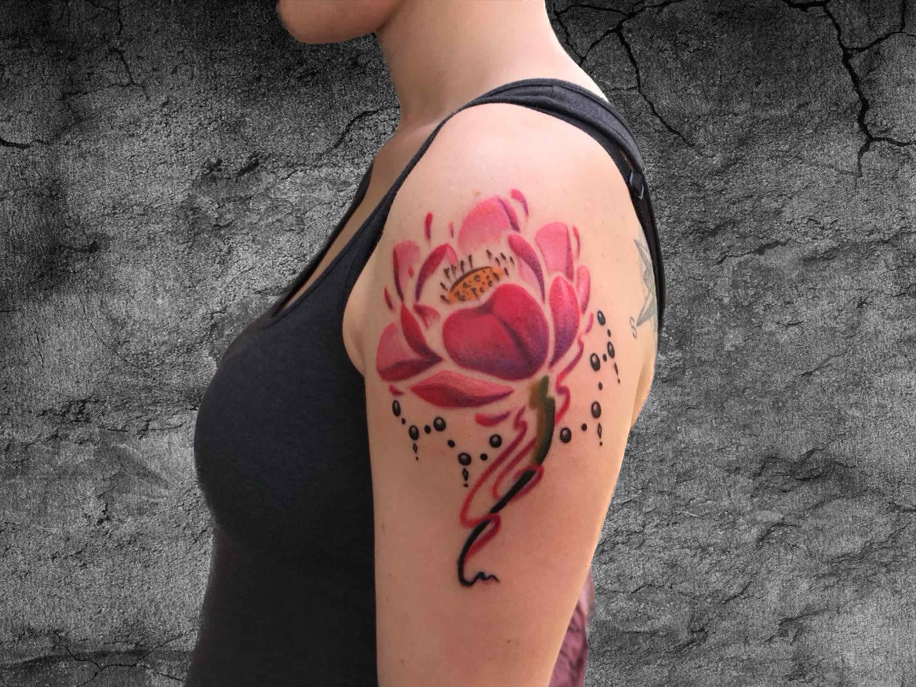 Symbolic Beauty: The Pink Lotus Tattoo on an Austrian Friend's Journey through India - ASTRON PRADEEP JUNIOR TATTOOS Best Tattoo Artist and Studio in Bangalore