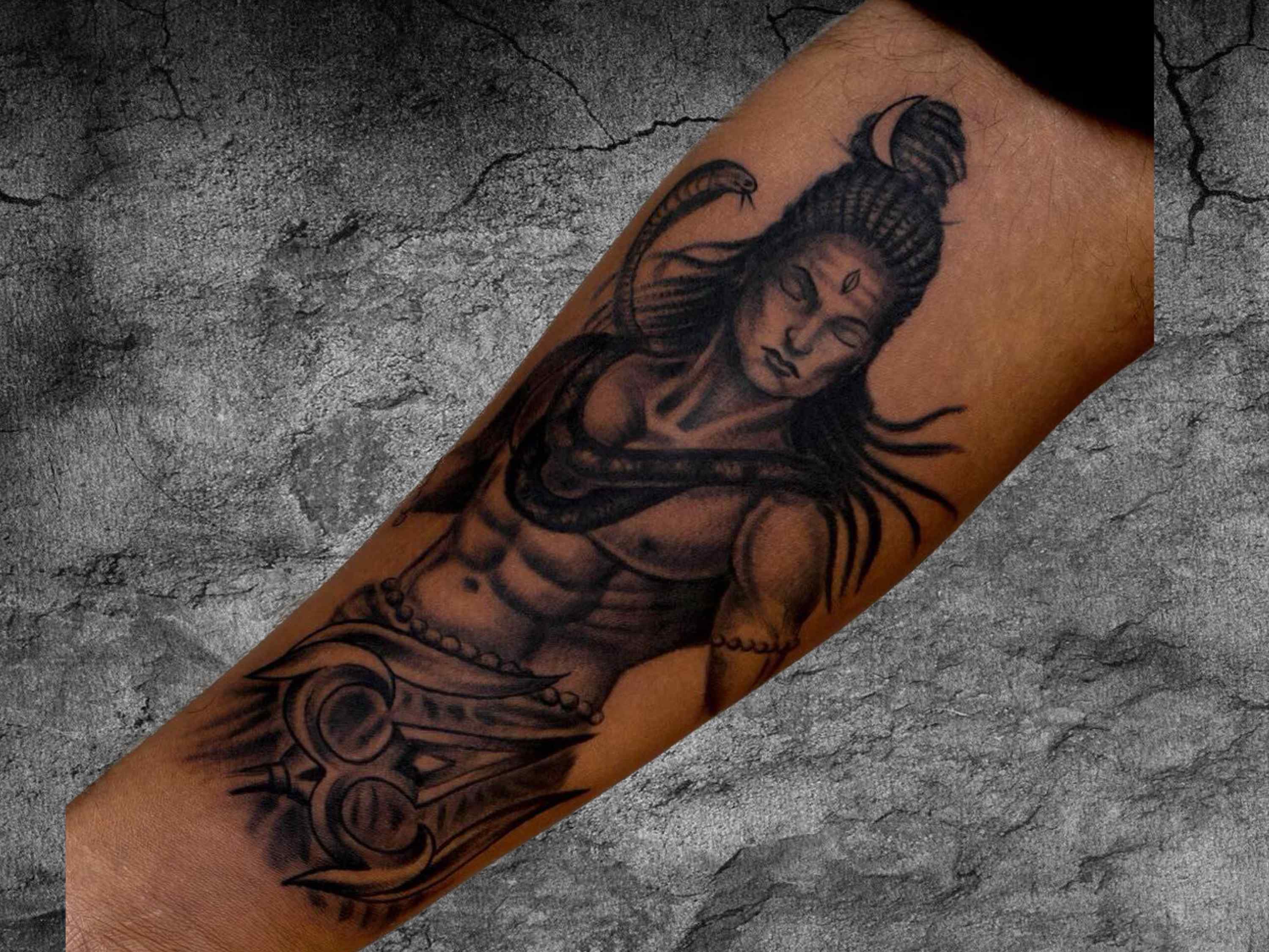 Majestic Tattoo With Shlok And Lord Shiva Trishul  Tattoo Ink Master